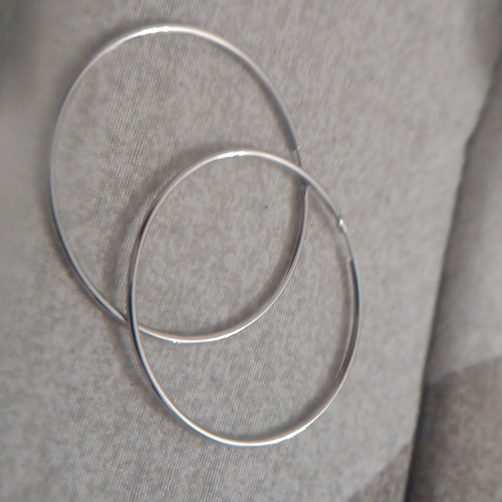 Silver Hoop Earrings 925 Ss
